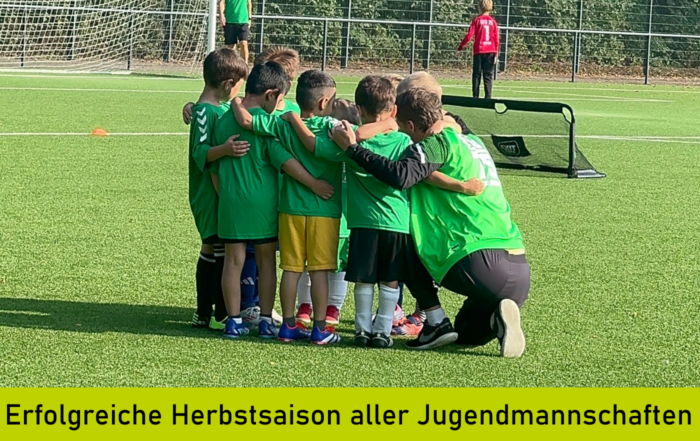 Bambini-Mannschaft schwört sich auf Spiel ein.