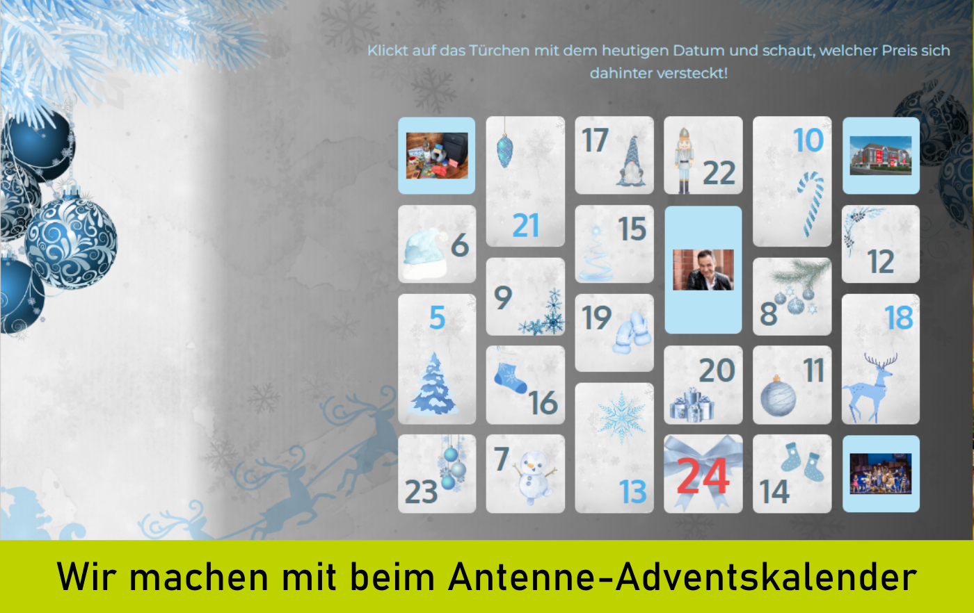 Screenshot vom Adventskalender bei Antenne Düsseldorf