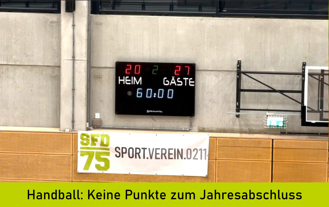 Anzeigetafel beim Handball