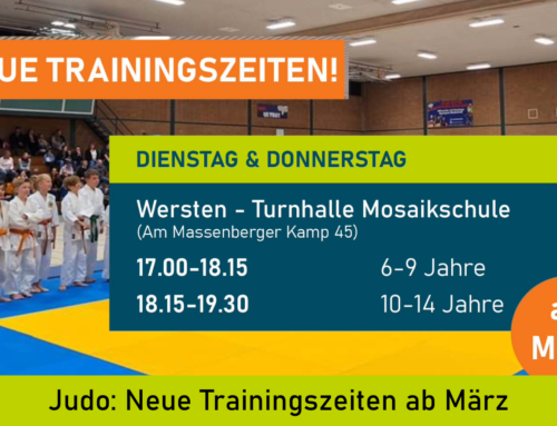 Judo: Neue Trainingszeiten ab 6. März